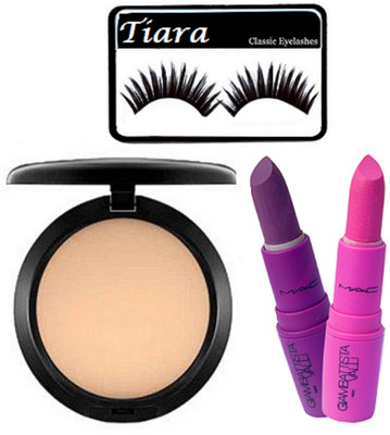 

tiara Eyelashes , Fix Compact , Lipstick Pack Of 2(Set of 4)