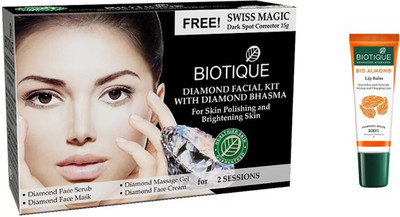 

BIOTIQUE BIO Diamond facial kit With Diamond Bhasma, LIP BALM(Set of 2)
