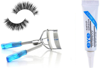 

Liliana Natural Black False Waterproof eyelashes With Adhesive Glue 7g And Eyelash Curler(Set of 3)