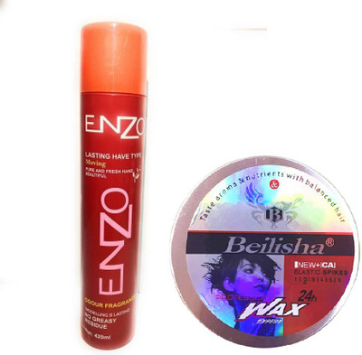 

enzo Hair Holding Spray Combo with Beilisha Hair Wax Hair Styler(Set of 2)