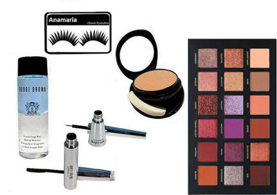 

anamaria Eyelashes & Mac Huda Beauty Desert Dusk Palette & Bobbi Brown Makeup Remover & Brooke Candy Eyeliner+Mascara & Compact(Set of 6)