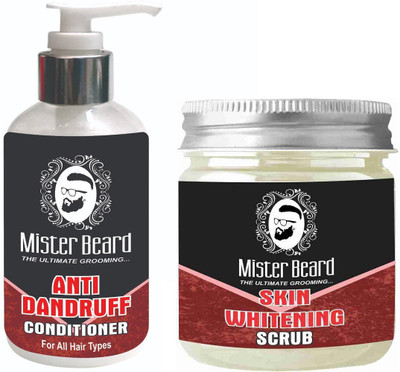 

Mister Beard Anti Dandruff Conditioner 200ml WITH Skin Whitening Scrub 100g(Set of 2)