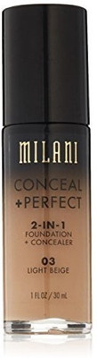 

Milani Conceal + Perfect 2-in-1 Foundation Concealer, Light Beige, 1.0 Fluid Ounce Concealer(Light Beige)
