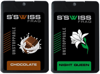 

S'SWISS chocolate and night queen combo Pack - 40 ml Pocket Perfume - For Men & Women(40 ml, Pack of 2)