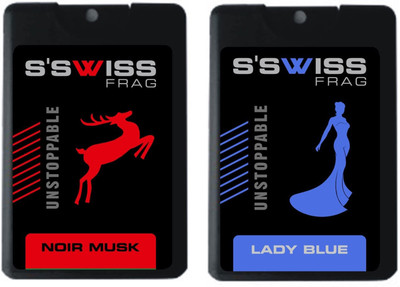 

S'SWISS noir musk and lady blue Combo Pack - 40 ml Pocket Perfume - For Men & Women(40 ml, Pack of 2)