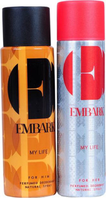 

Embark My Life for Him, My life for Her Body Spray - For Men & Women(300 ml, Pack of 2)