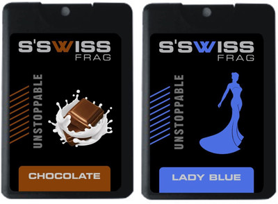 

S'SWISS chocolate and lady blue combo Pack - 40 ml Pocket Perfume - For Men & Women(40 ml, Pack of 2)