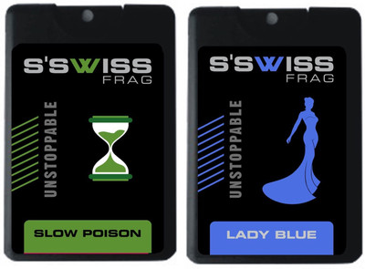 

S'SWISS slow poison and lady blue combo Pack - 40 ml Pocket Perfume - For Men & Women(40 ml, Pack of 2)