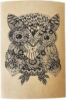Macro Hand doodled collection A5 Diary unruled 100 Pages(Brown)