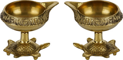 Magic's Max Kuber Diya Brass (Pack of 2) Table Diya(Height: 3 inch)