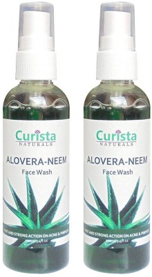 Curista Naturals Aloe Vera Neem  For Men And Women For Pimples And Acne (100 ML X 2) Face Wash(100 g)