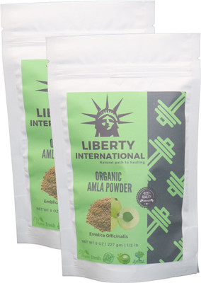 

LIBERTY INTERNATIONAL 100% Organic Amla Powder (Indian Gooseberry/Emblica Officinalis) for Face, Skin and Hair Care (2 x 227 gm) NT04(454 g)
