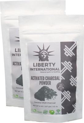

LIBERTY INTERNATIONAL 100% Natural Activated Charcoal Powder For Skin Treatment and Teeth Whitening and Cleaning (2 x 227 gm) NT11(454 g)