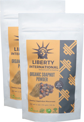 

LIBERTY INTERNATIONAL Organic Reetha/Aritha /Soap Nut Powder For Hair Care, Anti-Hair Fall & Anti-Dandruff Shampoo (2 X 114 Gm ) NT48(228 g)