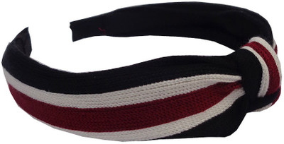 Trendeela.com Feriha Striped Modish Hair Band(Black, Maroon, White)