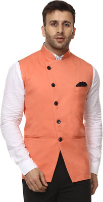 JIHUZUR Sleeveless Solid Men Jacket