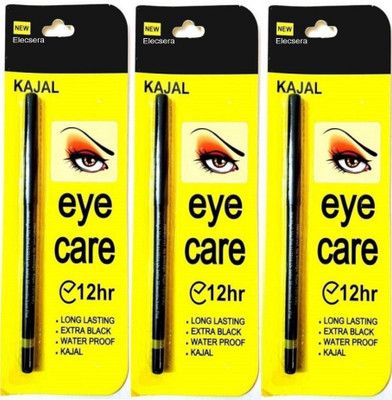 

Elecsera Waterproof Black Eye Kajal 12Hr Pack of Three(Black)