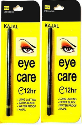 

Elecsera Waterproof Jet Black Eye Kajal 12Hr Pack of two (Jet Black)(Black)