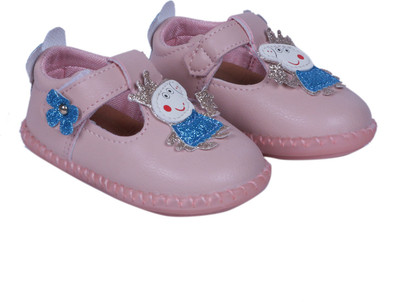 

FEETWELL Girls Velcro Ballerinas(Pink