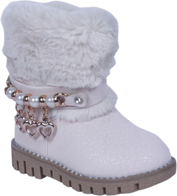 

FEETWELL Girls Slip on Casual Boots(Grey