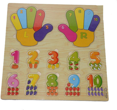 

Nabhya Wooden Number Tray with Picture with Knobs(Multicolor)