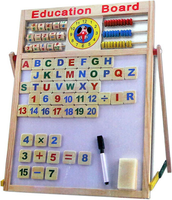 

Webby Magnetic Wooden Alphabets and Numbers Multipurpose Double-Sided Board with Marker & Duster(Multicolor)
