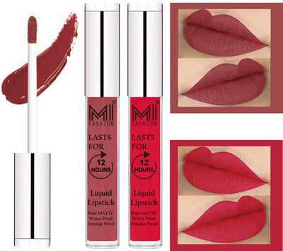 

MI Fashion Liquid Lipstick Combo Set of 2 |Matte|Waterproof|Kiss Proof|Long Lasting| and |Made in India|(Nude Liquid Lipstick,Spring Pink Lip Gloss)