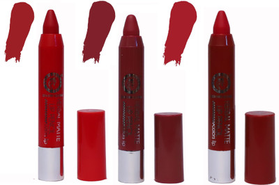 

Colors Queen Long Lasting & Waterproof Herbal Colors Matte Lip Pencil (HOT RED ) ( GLAM PINK ) (INDIAN RED )(RED, PINK)