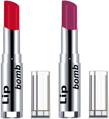 Color Fever Creamy Matte Lipstick(Set Of 2 pcs)11-12(Purple, Red, 6.4 g)