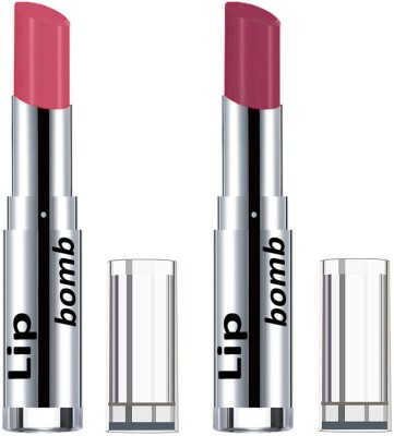 Color Fever Creamy Matte Passion Color with Semi Matte Finish Lipstick (Set of 2 Pcs)09-10(Mauve, Peach, 6.4 g)