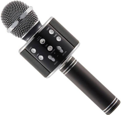 

EAGNA Portable Bluetooth Wireless Phone Microphone Karaoke Handheld Condenser Microphone with Wireless Bluetooth Speaker WS-858-09 WS-858-09(Black)