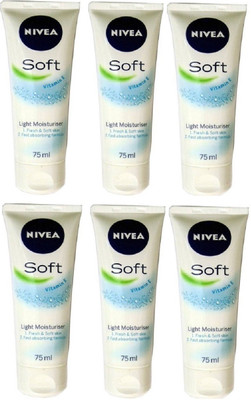 

Nivea SOFT LIGHT MOISTURISER VITAMIN E , Pack of 6 (75 ml)(75)