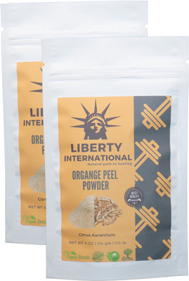 

LIBERTY INTERNATIONAL Organic Herbal Organic Orange Peel Powder For Skin Face Skin Whitening & Hair Conditioning (2 X 114 Gm ) NT40(228 ml)