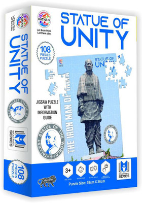 

Ratnas EDUCATIONAL JIGSAW PUZZLE FOR KIDS STATUE OF UNITY(STATUE OF SHRI VALLABH BHAI PATEL) 108 JUMBO PIECES WITH A 12 PAGE BOOKLET ABOUT STATUE OF UNITY(108 Pieces)
