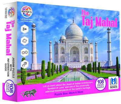 

Ratnas EDUCATIONAL JIGSAW PUZZLE FOR KIDS TAJ MAHAL 108 JUMBO PIECES WITH A 12 PAGE BOOKLET ABOUT TAJ MAHAL(108 Pieces)