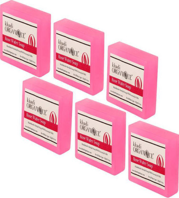 

khadi organique HANDMADE ROSE WATER SOAP WITH ESSENTIAL OILROSE WATER SOAP 750 GM PACK OF 6 (750 g, Pack of 6)(750 g, Pack of 6)