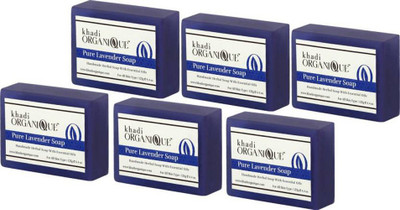 

khadi organique HANDMADE PURE LAVENDER SOAP WITH ESSENTIAL OIL 750 GM PACK OF 6 (750 g, Pack of 6)(750 g, Pack of 6)