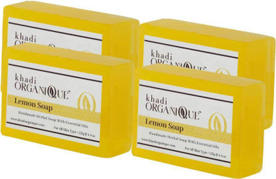 

khadi organique Handmade Lemon Soap (500 g, Pack of 4)(500 g, Pack of 4)