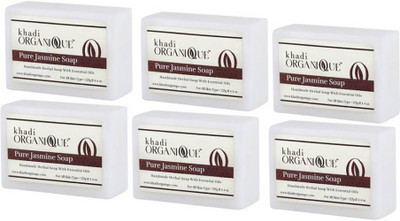 

khadi organique HANDMADE JASMINE SOAP WITH ESSENTIAL OILJASMINE SOAP - 750 GM PACK OF 6 (750 g, Pack of 6)(750 g, Pack of 6)