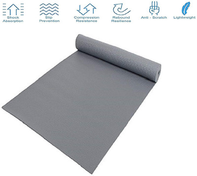 

M.R.D. 100% EVA Quality ECO FRIENDLY Exercise & Gym Grey 8 mm Yoga Mat, Black