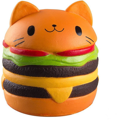 

Zahuu Squishy Toy (Hamburger Cat) - 6 cm(Orange)