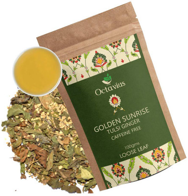 

Octavius Golden Sunrise Green Tea Tulsi, Ginger Tea(100 g, Vacuum Pack)