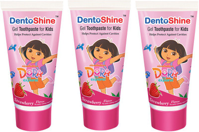 

Dentoshine Gel Toothpaste for Kids - Strawberry (Pack of 3) - 80g each Toothpaste(80 g, Pack of 3)