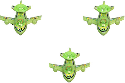 

AutoVHPR Set of 3 Small Green Plane with a Light at the Back for Small Children(Multicolor)