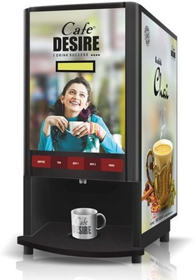 

Cafe DESIRE COFFEE TEA VENDING MACHINE (2 LANE) 4 Coffee Maker(Black)