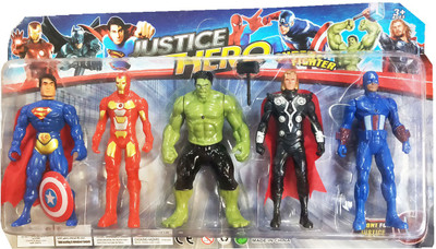 

TALKING GANESHA Avengers Action Figures Pack of 5 (6 INCHS) With Light Action Figure Toy For Kids - Multicolor Model 1(Multicolor)