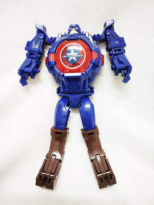 

Three Mask Captain america digital transformer hero watch convert to a a robot tot for kids(Blue)
