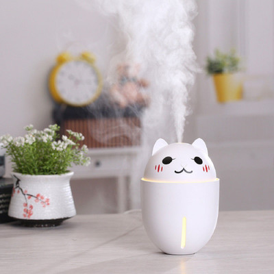 

Pratham Adorable Cute Cat 3 in 1 Air Humidifier Cooling Fan Night light Mini Cool Portable Room Portable Room Air Purifier(White)