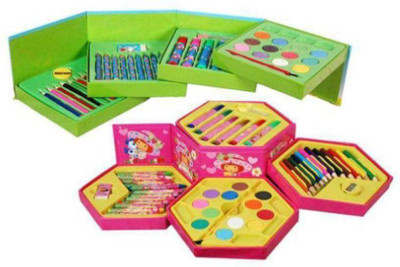

TULLY ulticolour Art Box with Colour Pencil, Crayons, Water Colour, Sketch Pens - Pack of 46 Pieces