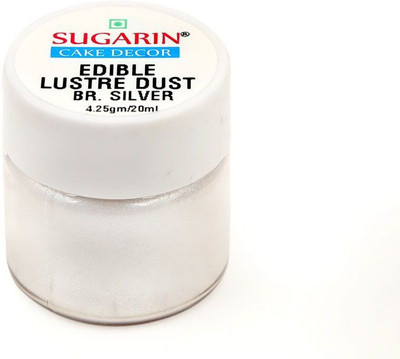 

SUGARIN Edible Lustre Dust, 4.25gm, Brilliant Silver Baking Powder(4.25 g)